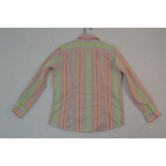 Lands End Women's Small Pastel Green Striped Long Sleeve Button Down Shirt - Picture 9 of 12